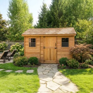 12×8 Western Red Cedar Cabana Shed – Single Dutch Door