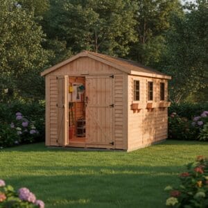 8×12 Western Red Cedar –  SpaceMaster Shed – Double Door Storage Kit
