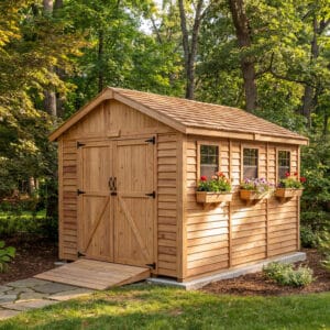 8×12 Western Red Cedar – SpaceMaster Shed – Storage Kit