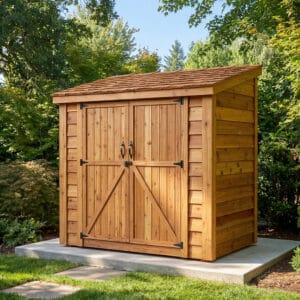 8×4 Cedar Shed - SpaceSaver Double Door – Lean-To Storage Kit