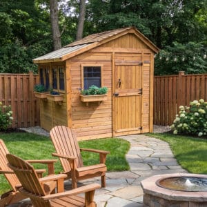 8×8 Western Red Cedar –  Sunshed Garden Shed – Greenhouse & Workspace Kit