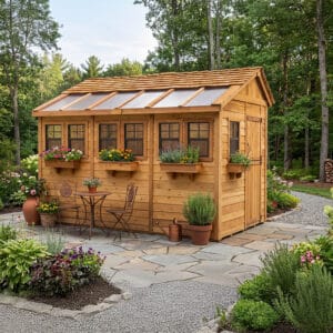 8×12 Western Red Cedar – Sunshed Garden Shed – Sunlit Workspace & Greenhouse Kit