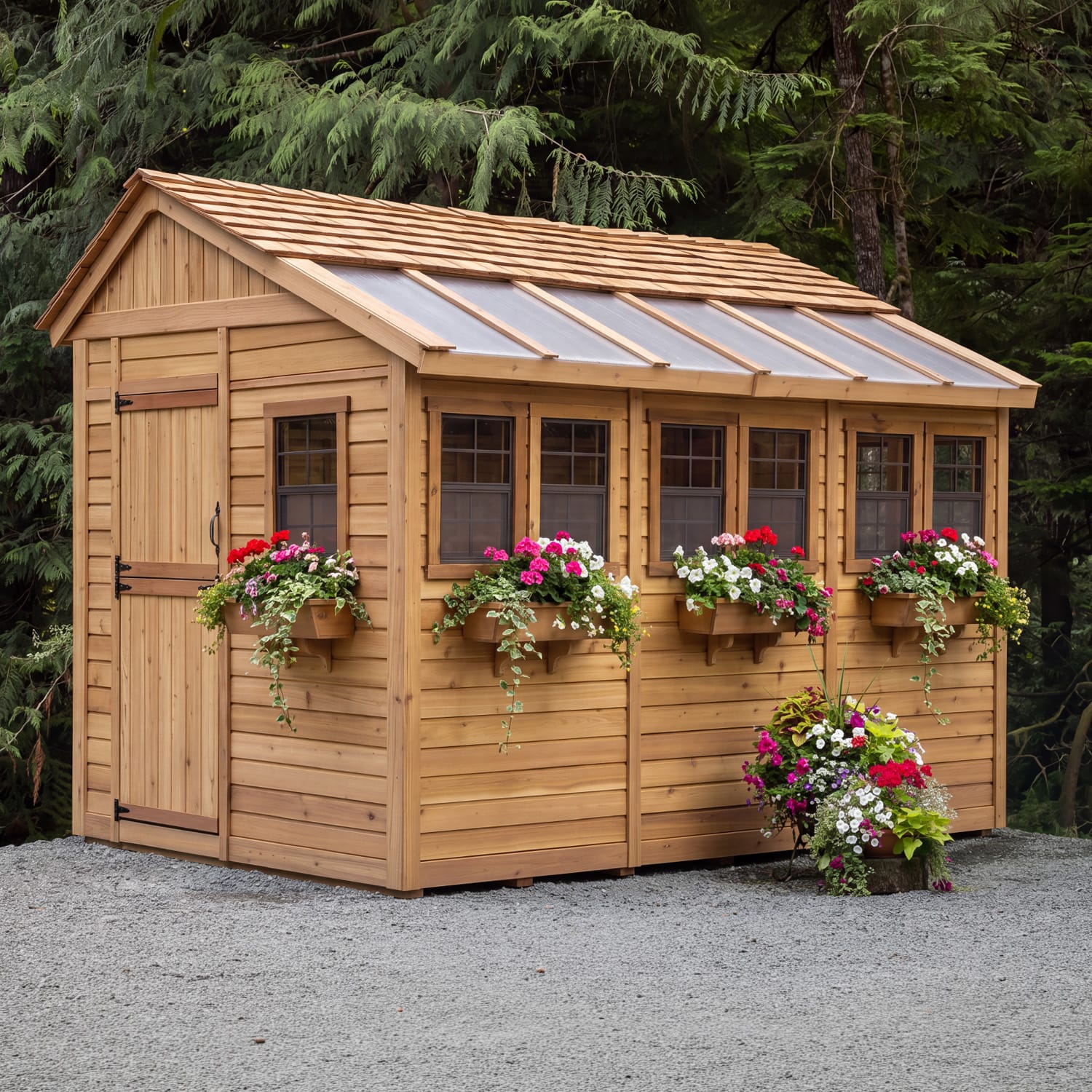 8×12 Western Red Cedar – Sunshed Garden Shed – Sunlit Workspace & Greenhouse Kit
