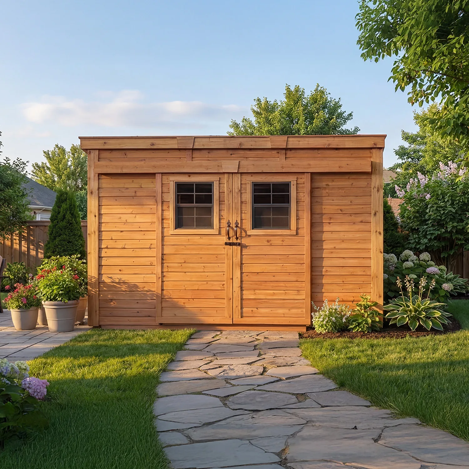 Lean To Cedar Shed 12x4 | Outdoor Living Today