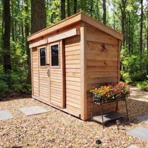 12×4 Western Red Cedar – GardenSaver Shed – Lean-To Sliding Door Storage Kit