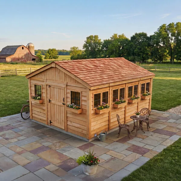 キデアハウス Space Master Storage Cedar Shed 12x16 | Outdoor Living Today