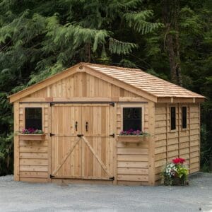 12×16 Western Red Cedar – SpaceMaster Shed – Double Door Storage & Workshop Kit