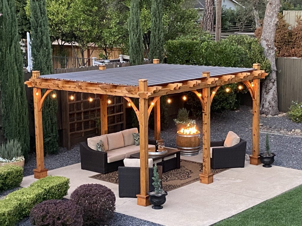 12x16 Cedar Wooden Pergola Kit J.Mangels scaled 1