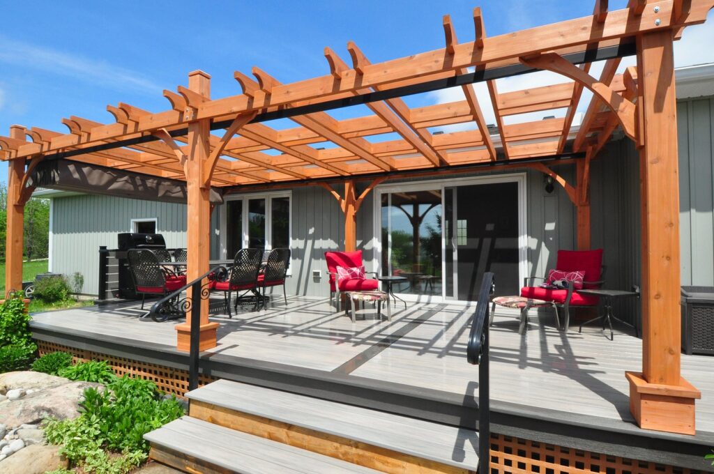 12x20 Pergola with Retractable Canopy R. Lafleur 1