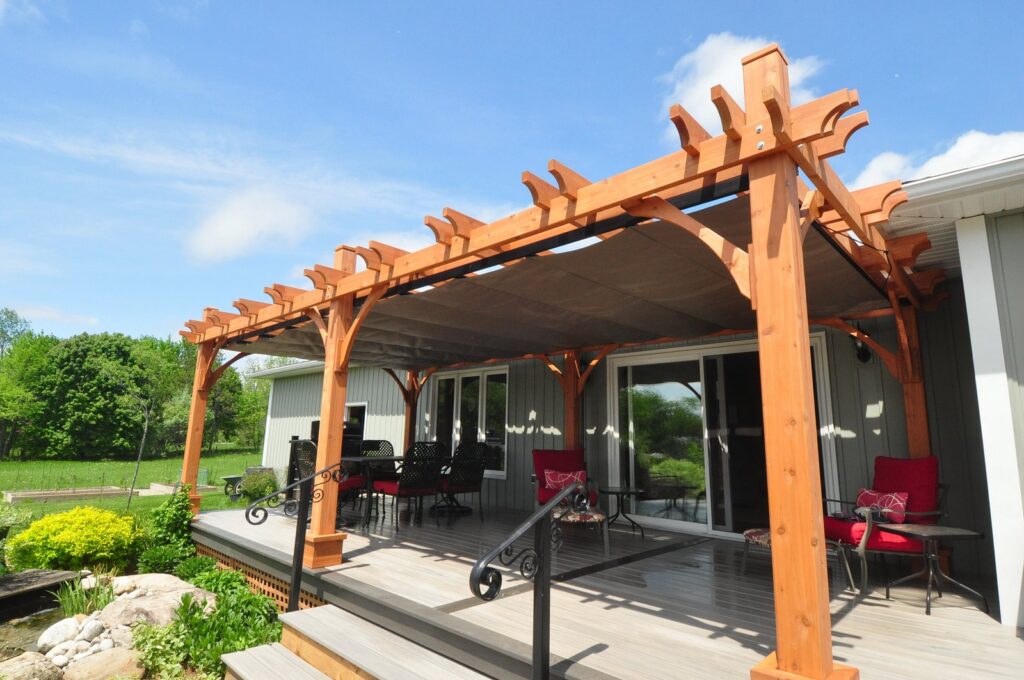 12x20 Pergola with Retractable Canopy R. Lafleur 3