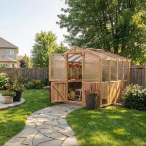 Western Red Cedar Greenhouse Kits – 8×8 ft & 8×12 ft Sizes