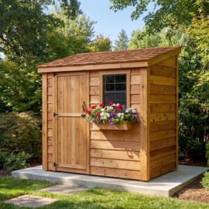 8×4 Cedar Shed - SpaceSaver Single Door – Lean-To Storage Kit