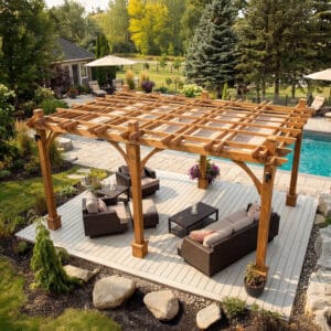 Breeze Cedar Pergola & Retractable Canopy – Kit