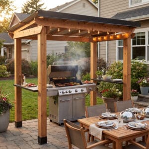 8×5 Western Red Cedar Grill Gazebo