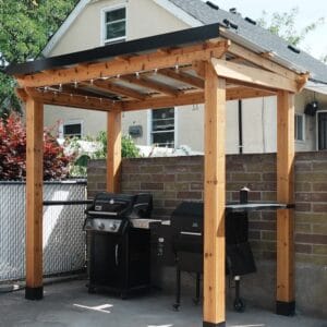 8x5 – Western Red Cedar – Grill Gazebo – Outdoor BBQ Shelter with Shelves