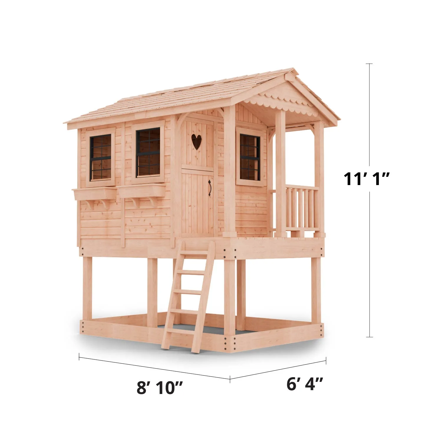 Sunflower Playhouse & Sandbox – 6×9 Cedar Playhouse