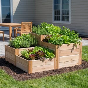 Tiered Cedar Corner Garden Bed | 3.5 ft × 4 ft