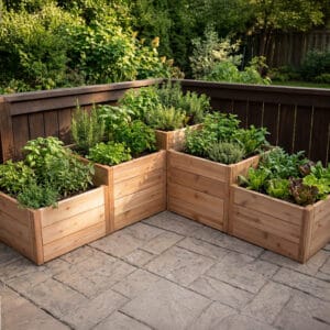 Cedar L-Shaped Garden Bed for Patios | 5.5 × 2 ft